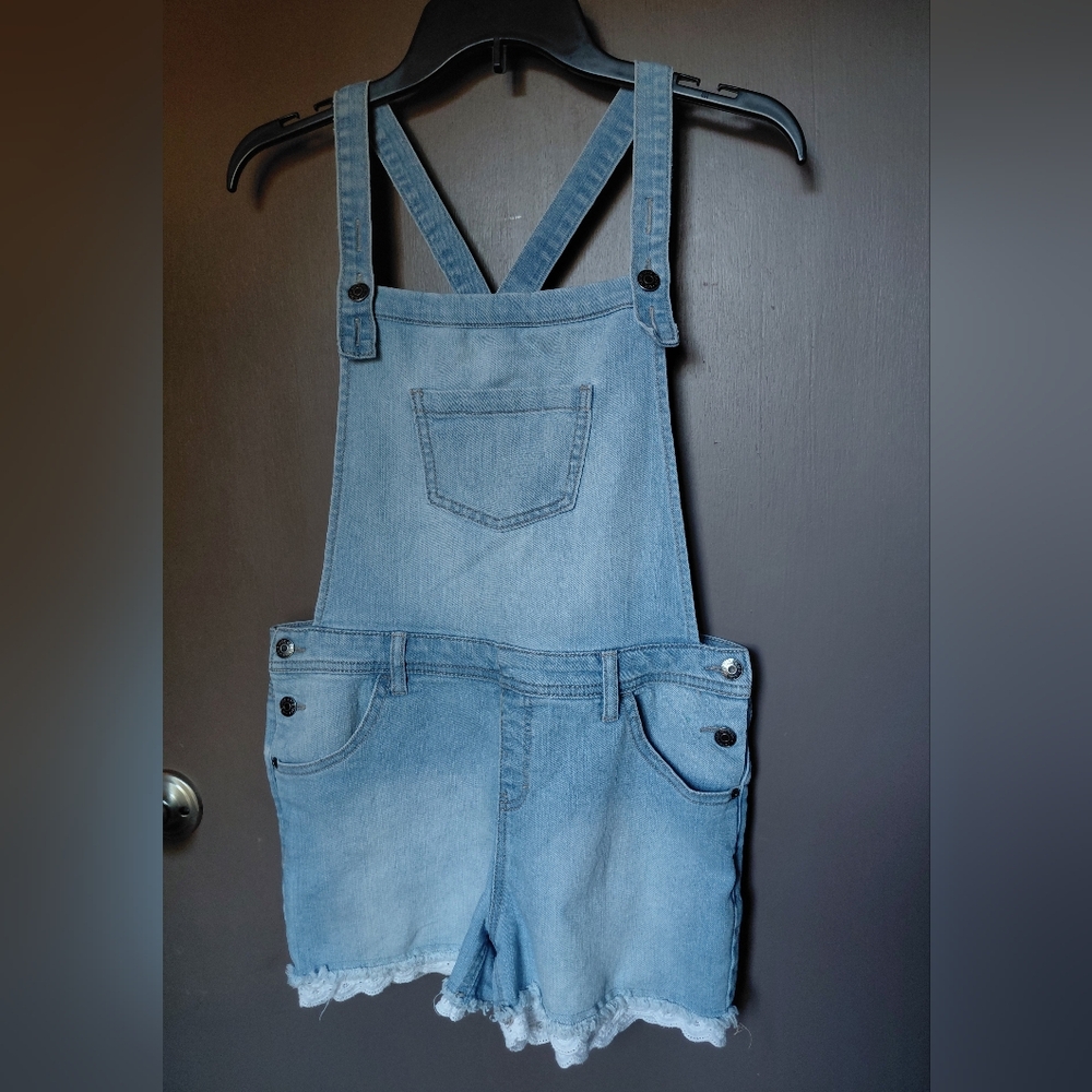 Light Blue Denim Short Overalls